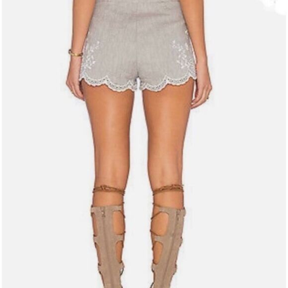 FREE PEOPLE Life's Too Short Eyelet Shorts Gray size 2 - Picture 4 of 11